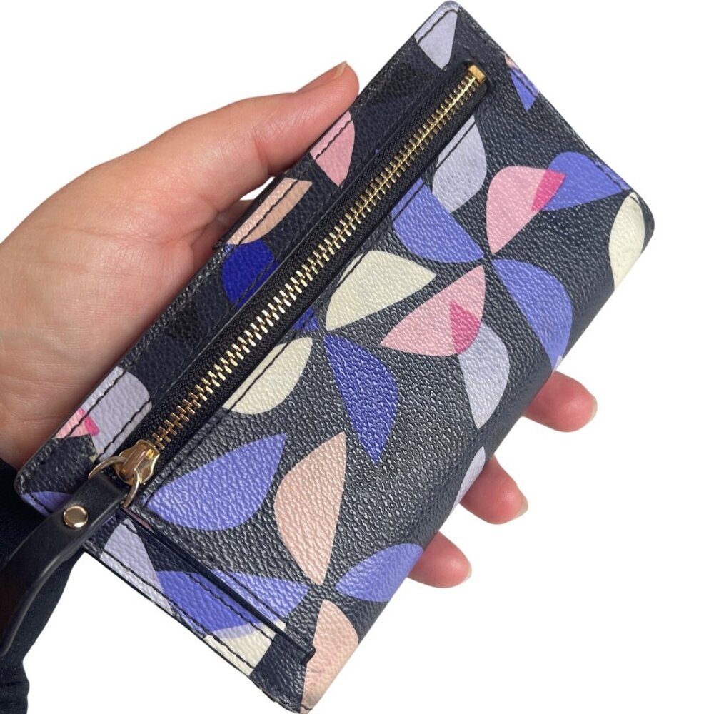 Kate Spade New York Hawthorne Lane Spinner Stacy wallet navy multi Size 4x7 - Picture 14 of 15